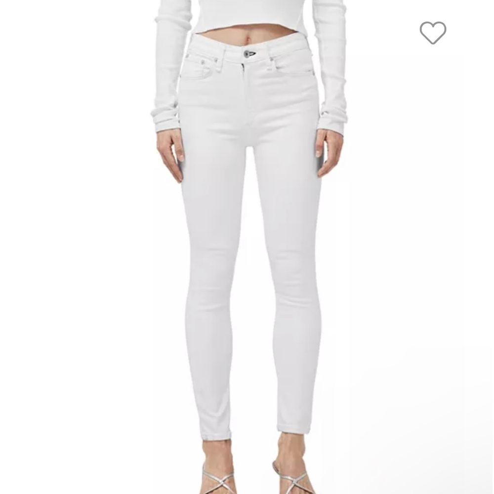 Rag and Bone Nina High Rise Ankle Skinny Jeans in White